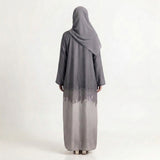 Side profile of Two-Tone Smokey Cloud Gown highlighting the silhouette