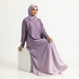 Front view of Royal Mauve Fade Gown - premium Premium TikTok Fabric modest wear