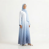 Side profile of Sky Horizon Ombre Gown highlighting the silhouette