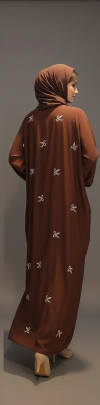 Velora Satin Bow Abaya