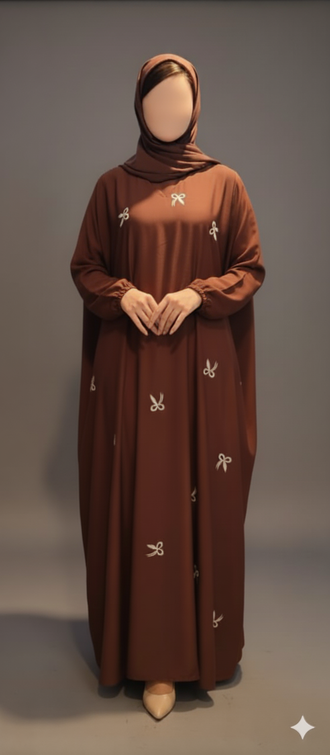 Velora Satin Bow Abaya