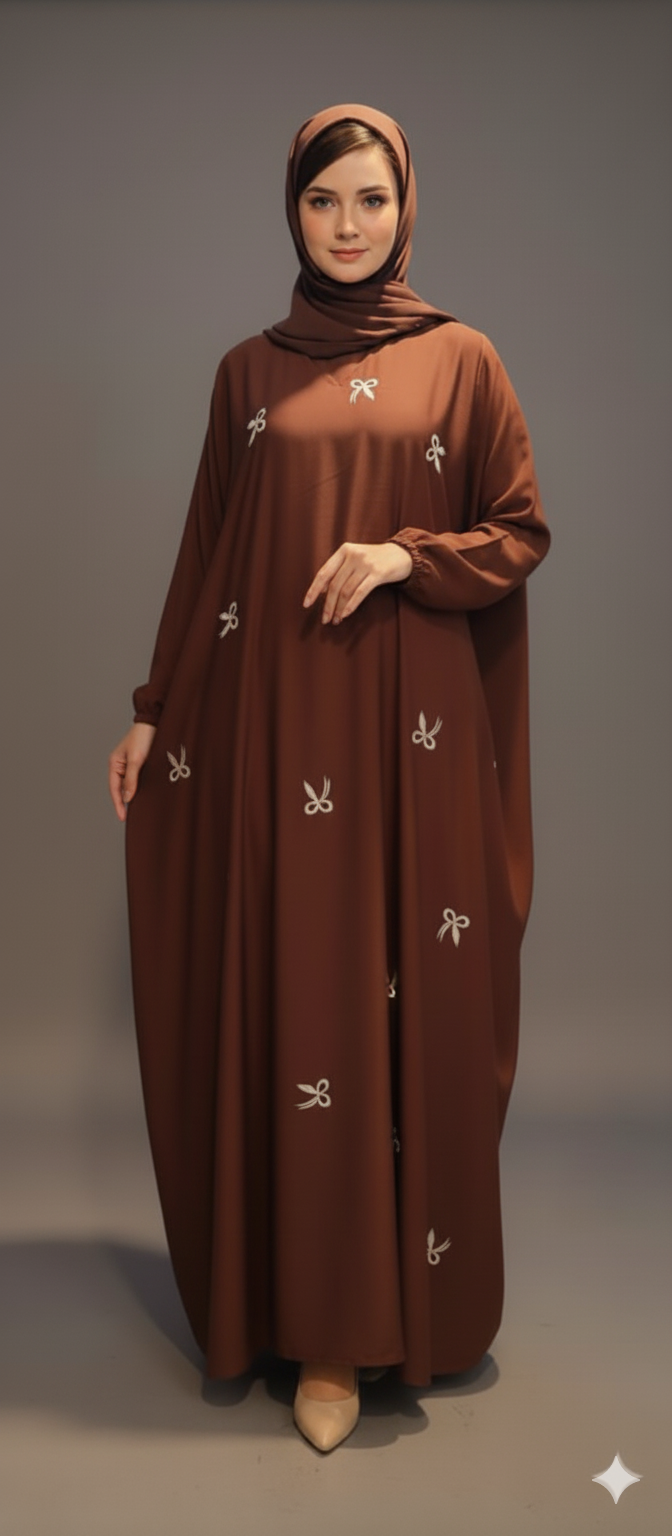 Velora Satin Bow Abaya