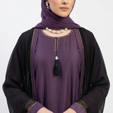 Close-up detail of Imperial Plum Onyx Set showcasing fabric and trim