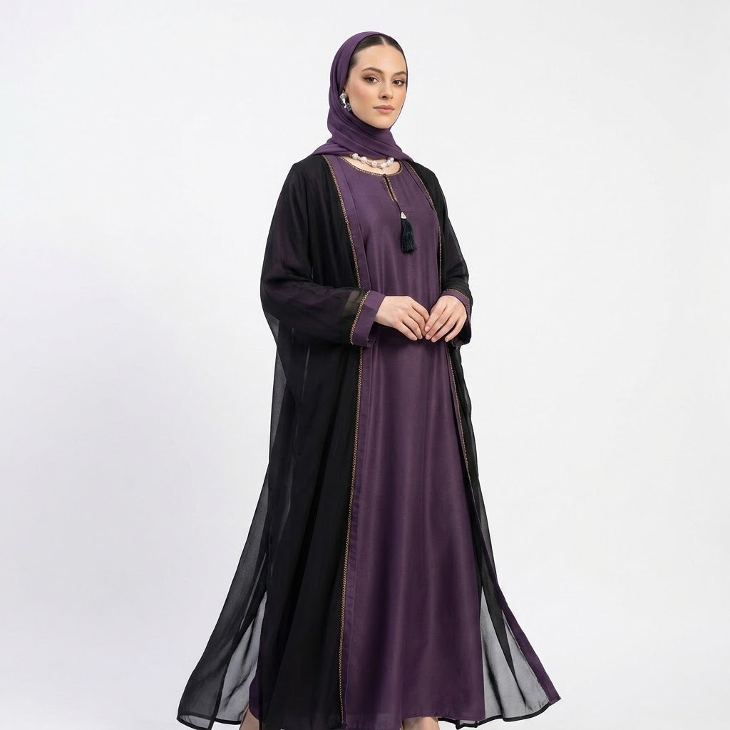Side profile of Imperial Plum Onyx Set highlighting the silhouette