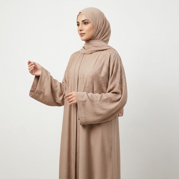 Front view of Aurora Stone Abaya