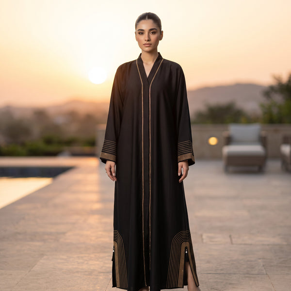 Front view of Geometric Rhinestone Arch Coat