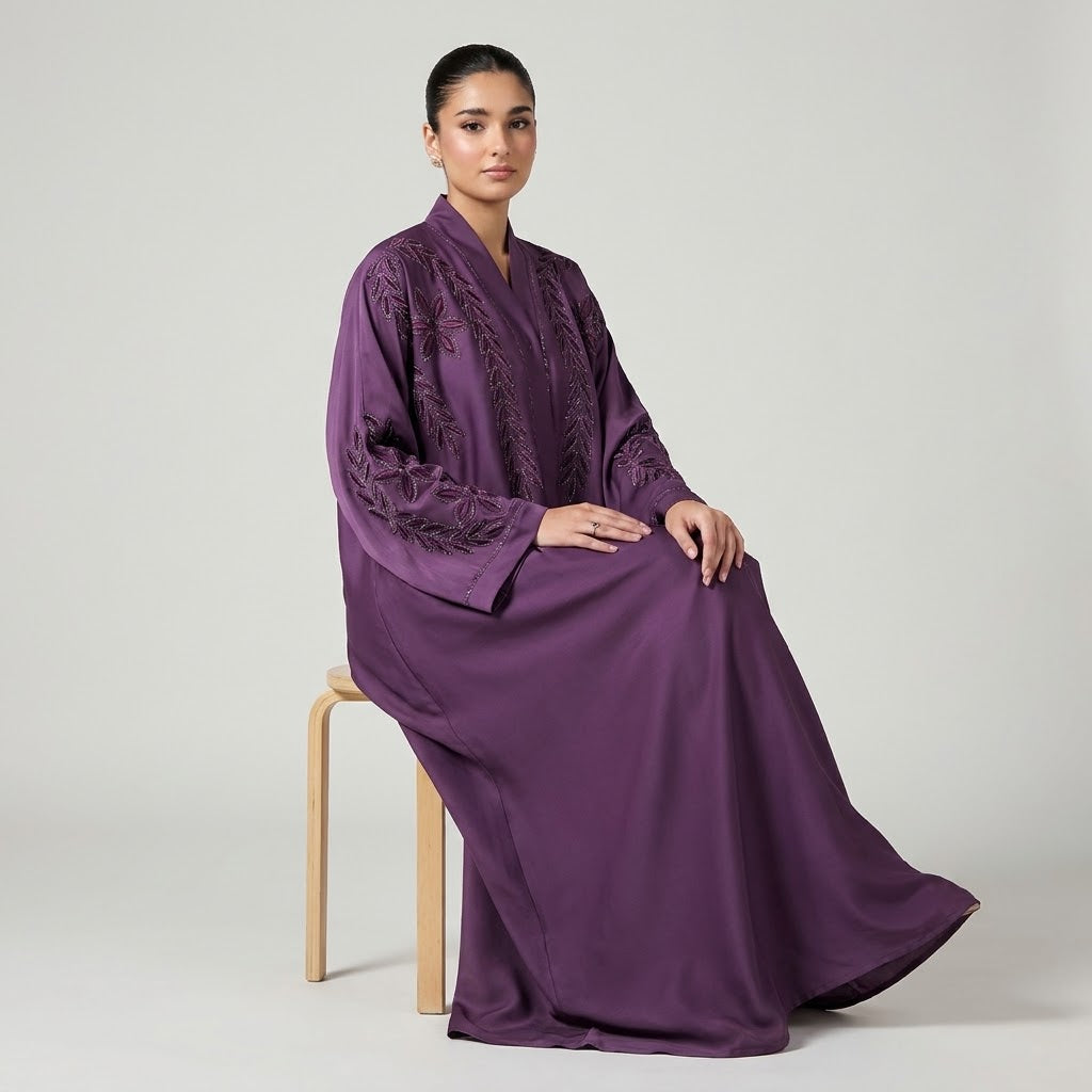 Styled look of Luminous Embellished Coat, perfect for formal receptions, eid, festive gatherings, and luxury evening wear