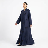 Styled look of Hand-Crafted Cut-Dana Bow Abaya, perfect for everyday wear