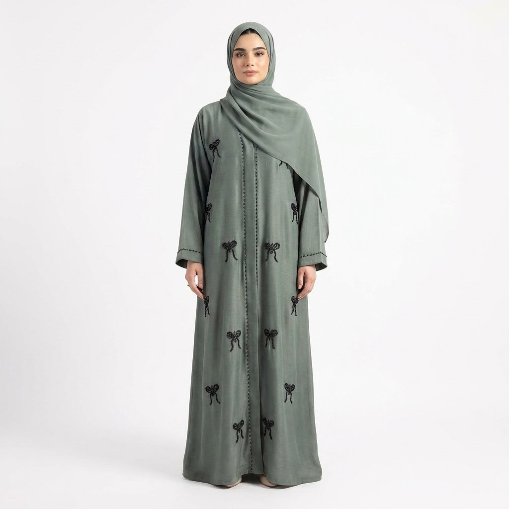 Side profile of Hand-Crafted Cut-Dana Bow Coat highlighting the silhouette