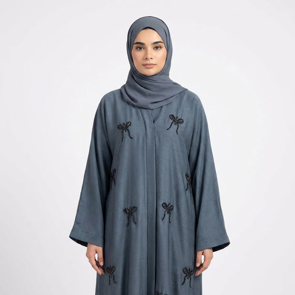 Side profile of Steel Hand-Crafted Cut-Dana Bow Coat highlighting the silhouette