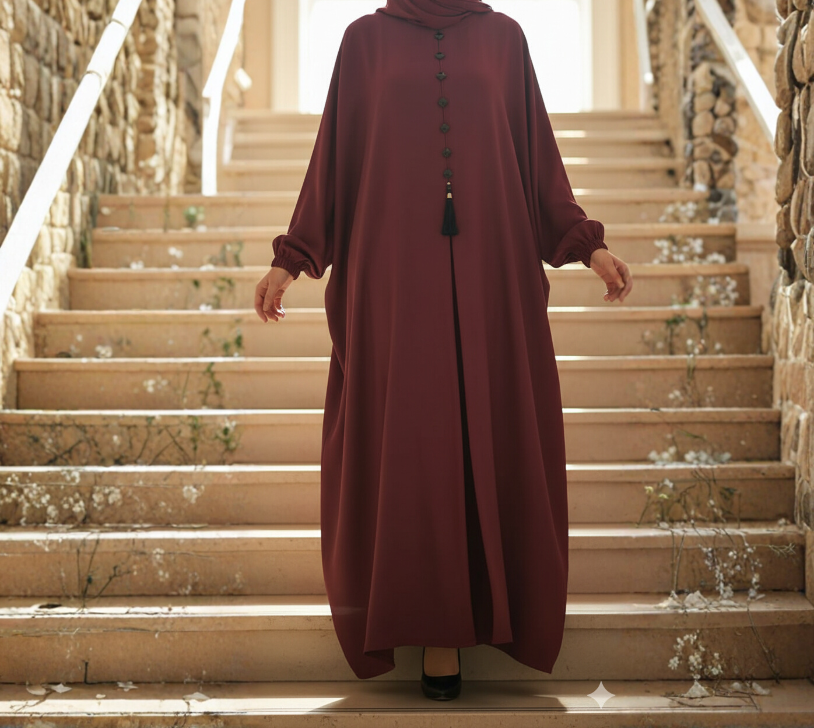 Velora Satin Bow Abaya