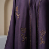 Side profile of Royal Violet Tulip Coat highlighting the silhouette