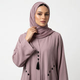 Side view of Dusty Pink Teardrop Studded Coat