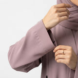 Model wearing Dusty Pink Teardrop Studded Coat open style