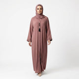 Sleeve cuff detail of Dusty Rose Pintuck Panel Gown