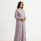 Grey Botanical Floral Gown
