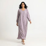 Grey Botanical Floral Gown