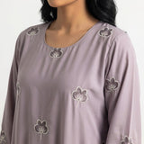 Grey Botanical Floral Gown