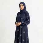 Navy Botanical Floral Gown