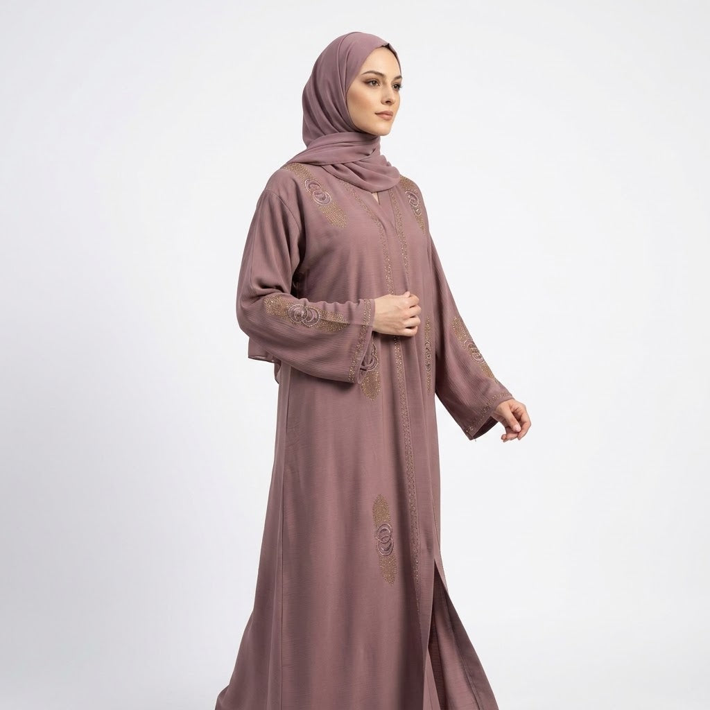 Side profile of Rose Ring Coat highlighting the silhouette