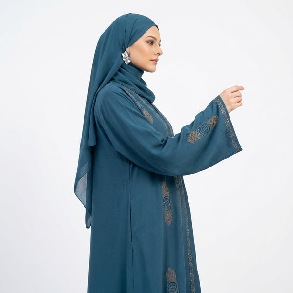 Styled look of Ocean Ring Coat, perfect for formal events, festive celebrations, boutique modest wear, and party wear