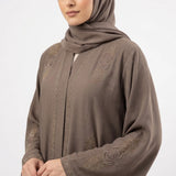 Front view of Celestial Ring Coat - premium Premium Textured Zoom Fabric modest wear