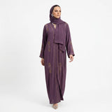 Front view of Amethyst Ring Coat - premium Premium Textured Zoom Fabric modest wear