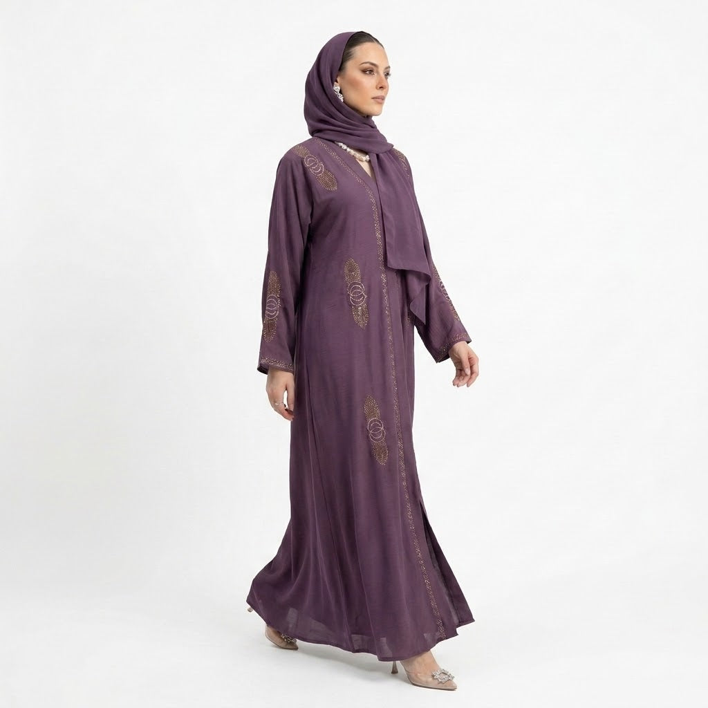 Side profile of Amethyst Ring Coat highlighting the silhouette