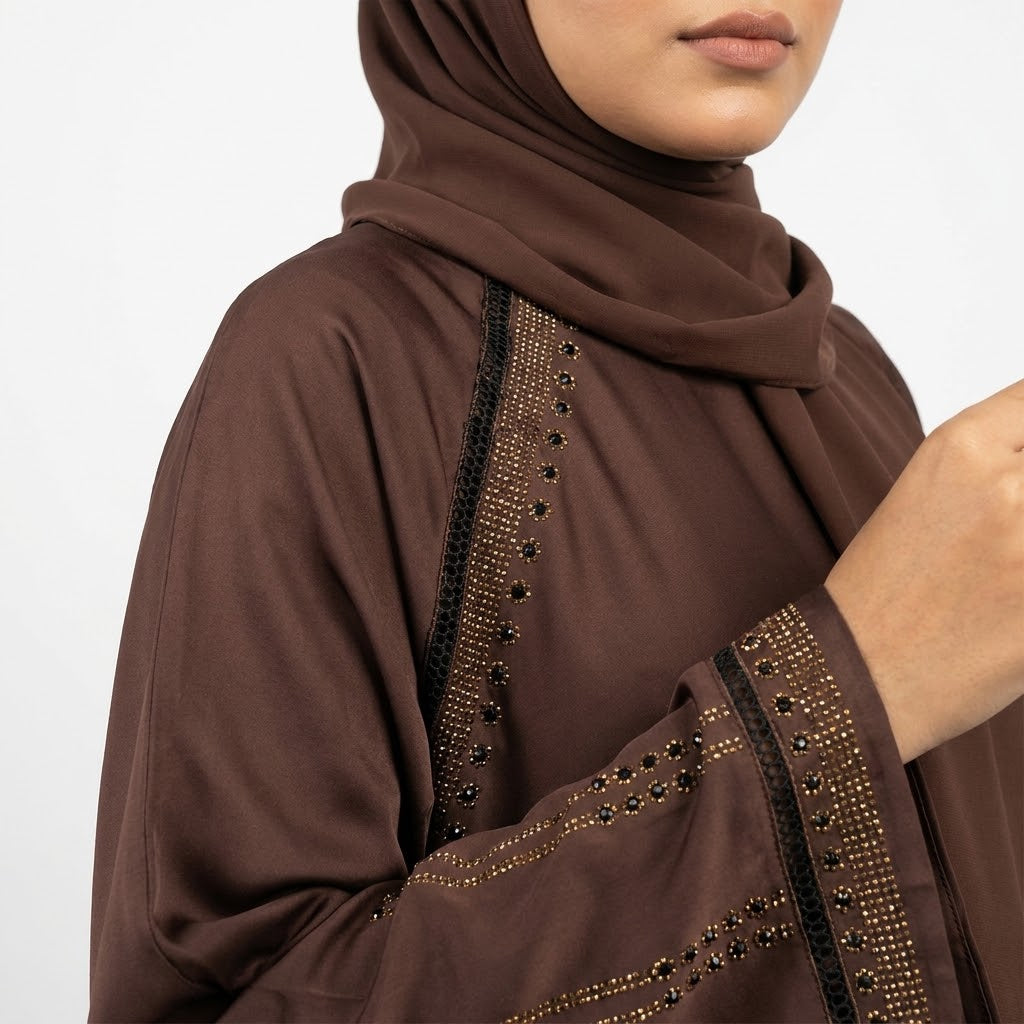 Mocha Luxe Raglan Abaya