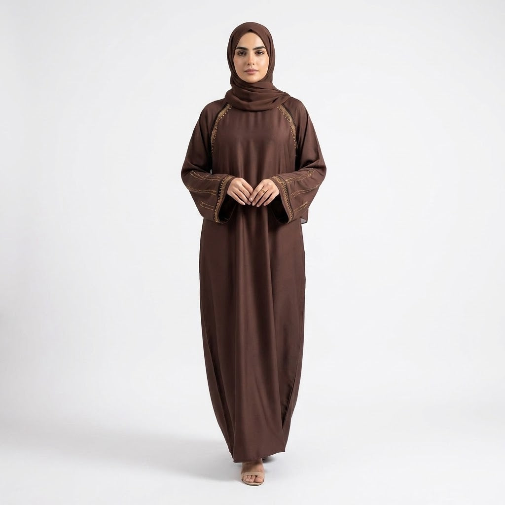 Mocha Luxe Raglan Abaya