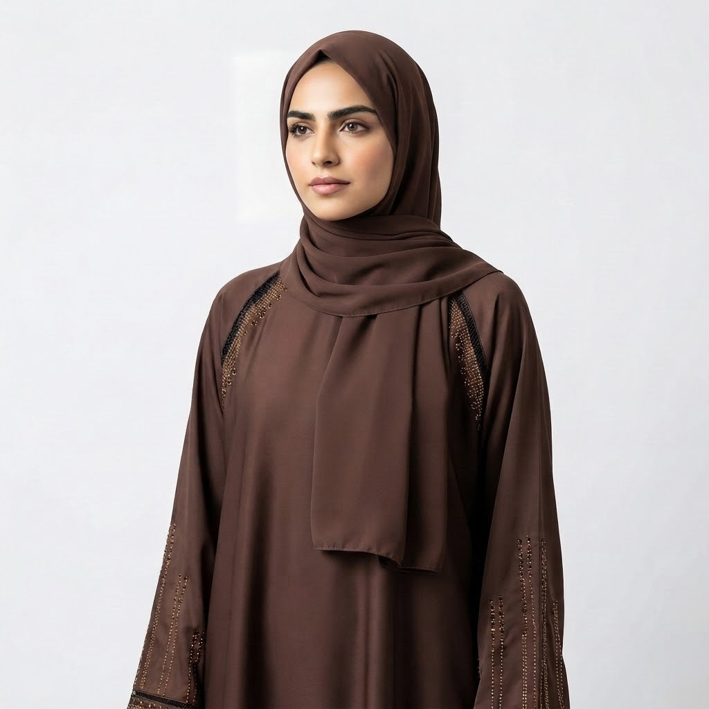 Mocha Luxe Raglan Abaya