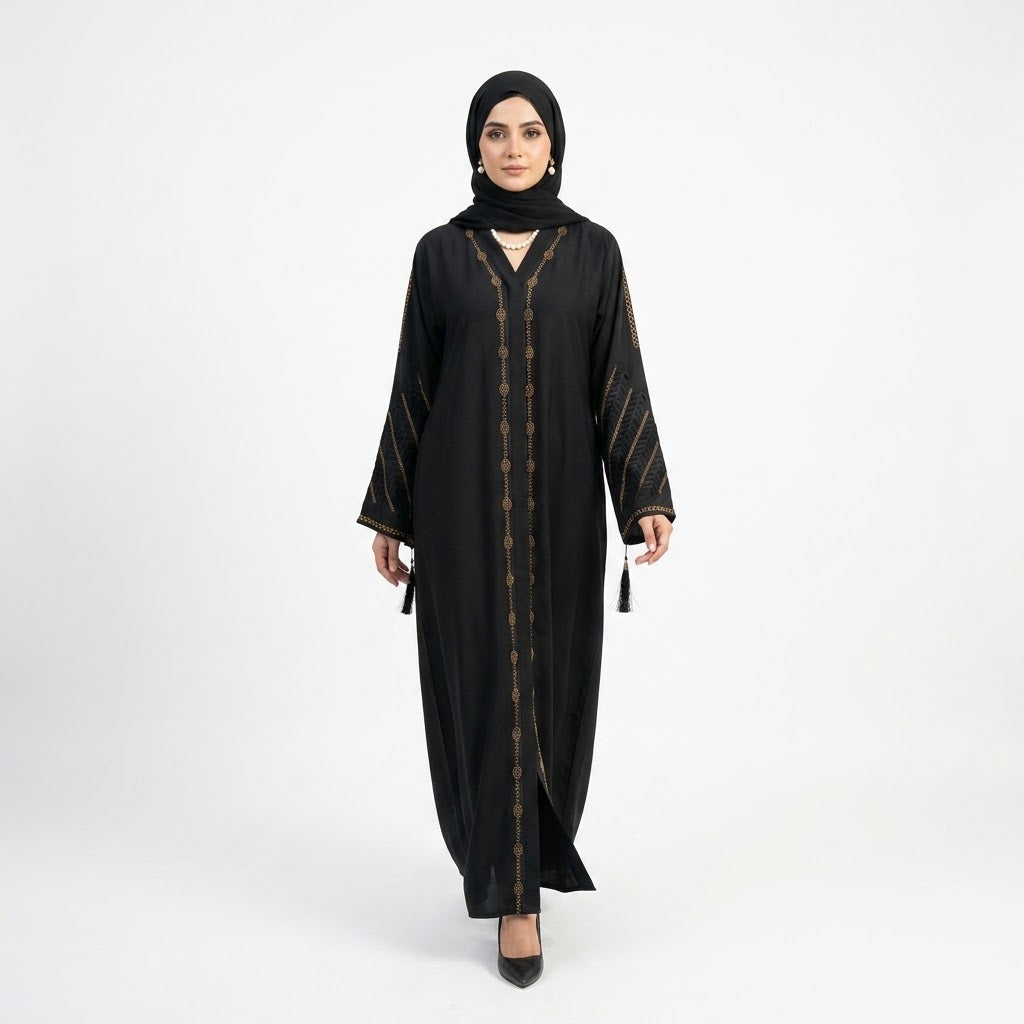 Onyx Leaf Cutwork Coat