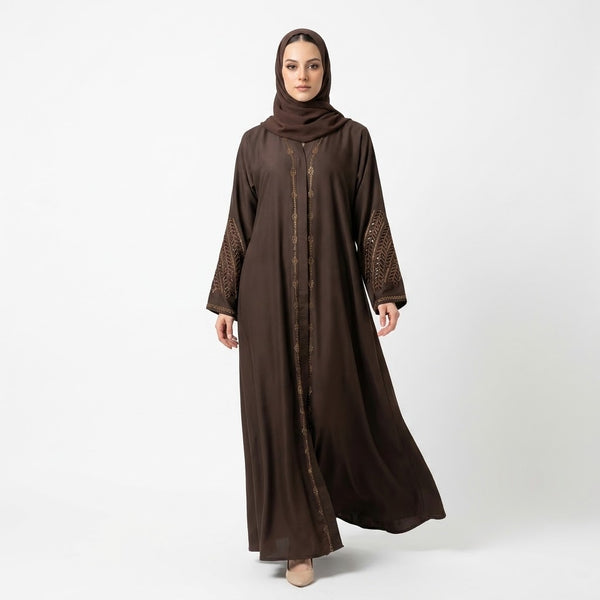 Espresso Leaf Cutwork Coat
