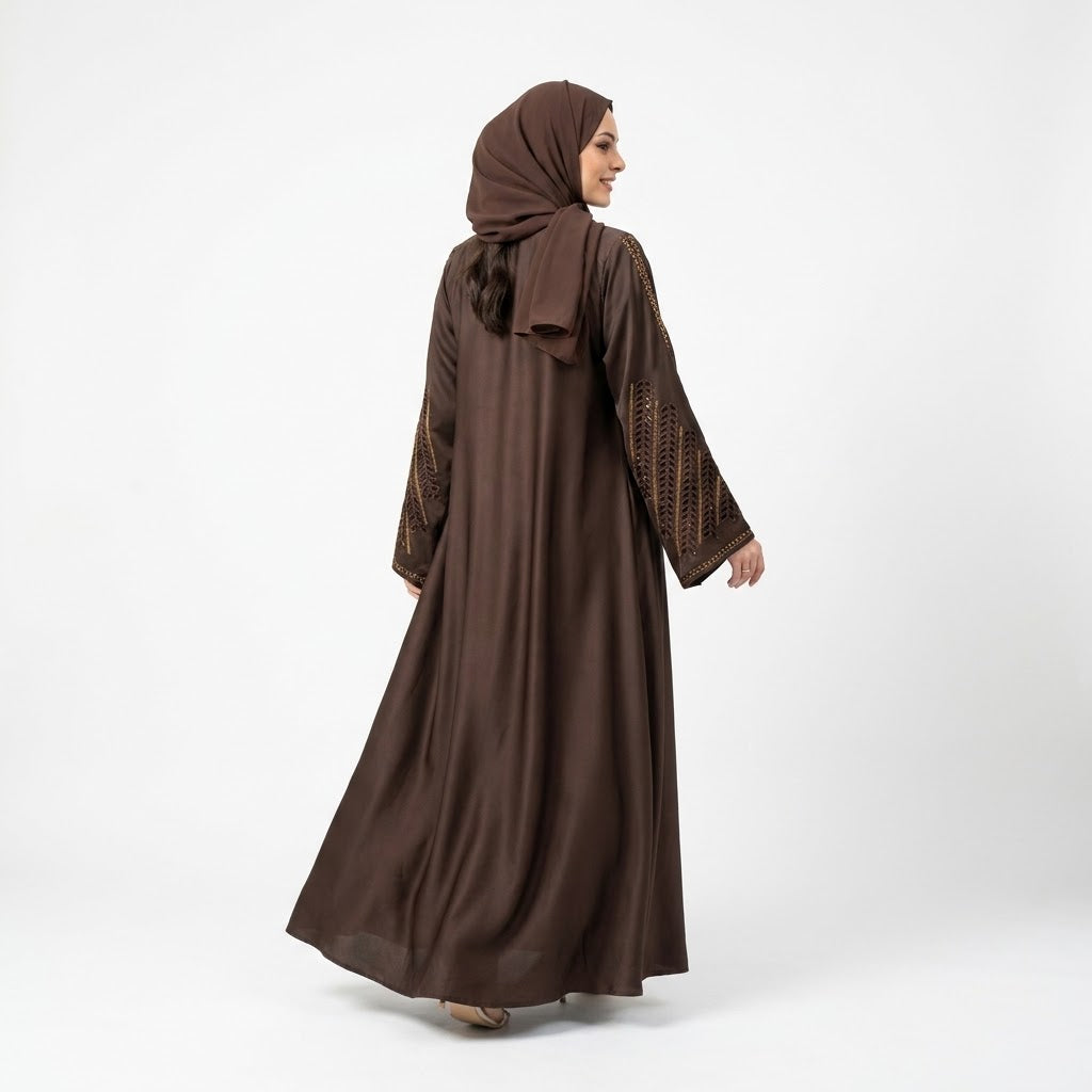 Espresso Leaf Cutwork Coat