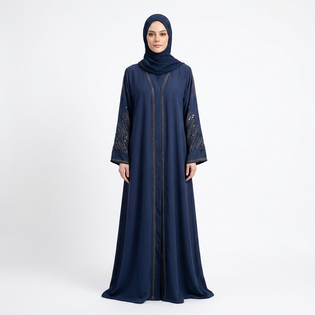 Deep Navy Leaf Coat