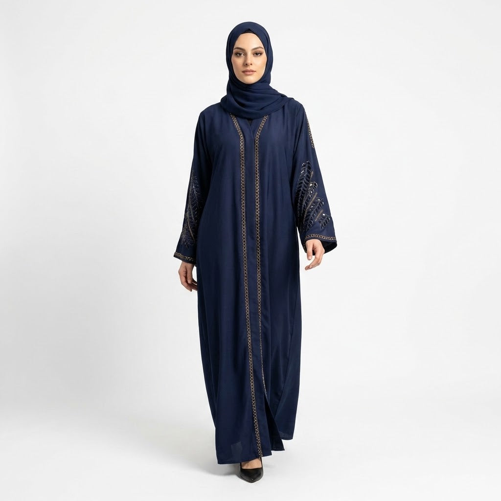 Deep Navy Leaf Coat