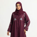 Plum Floral Paisley Leaf Coat