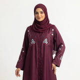 Plum Floral Paisley Leaf Coat