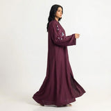 Plum Floral Paisley Leaf Coat