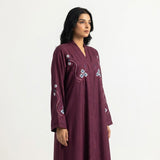 Plum Floral Paisley Leaf Coat