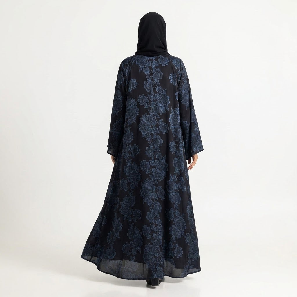 Side profile of Royal Steel Botanical Coat highlighting the silhouette
