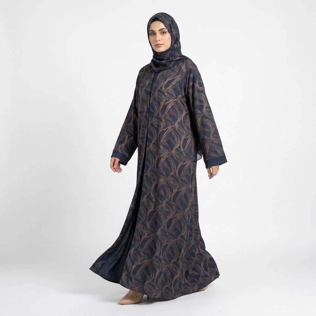 Metallic Wave Swirl Coat