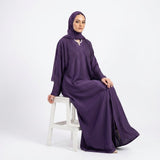 Back view of Royal Purple DMC Cascade Abaya