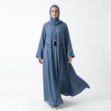 Side view of Slate Blue Teardrop Studded Coat