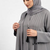 Back view of Silver Grey Teardrop Studded Coat