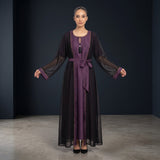 Side profile of Imperial Plum Onyx Set highlighting the silhouette