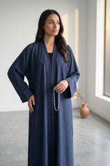Styled look of Feather Rhinestone Deep Abaya, perfect for everyday wear
