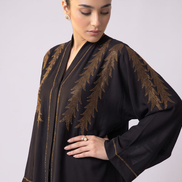 Dusty Rose Feather Abaya