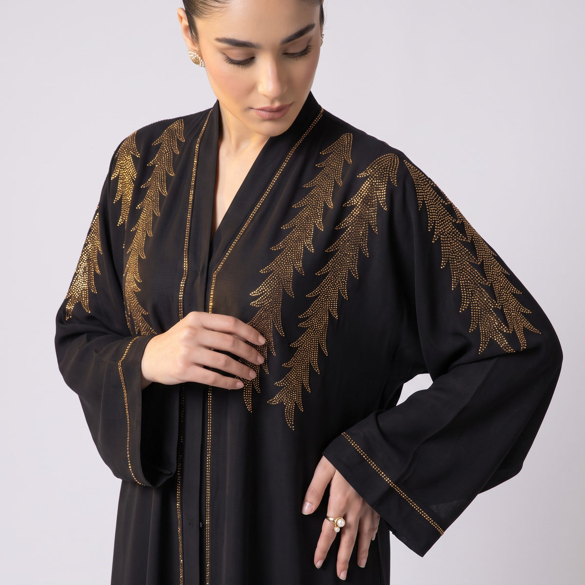 Royal Feather Rhinestone Abaya